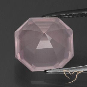 Cuarzo rosa Rosado claro natural de 5.94 ct, Corte Octágono / Esmeralda, Transparente