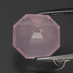 Cuarzo rosa Rosa rosado natural de 5.86 ct, Corte Octágono / Esmeralda, Transparente