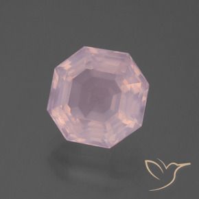 Cuarzo rosa Rosa rosado natural de 5.94 ct, Corte Octágono / Esmeralda, Transparente