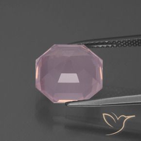 Cuarzo rosa Rosa rosado natural de 5.94 ct, Corte Octágono / Esmeralda, Transparente