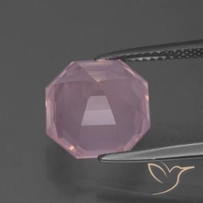 Cuarzo rosa Rosa rosado natural de 5.77 ct, Corte Octágono / Esmeralda, Transparente