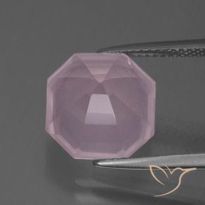 Cuarzo rosa Rosado Bubblegum natural de 6.34 ct, Corte Octágono / Esmeralda, Transparente
