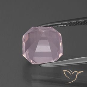 Cuarzo rosa Rosado claro natural de 5.87 ct, Corte Octágono / Esmeralda, Transparente