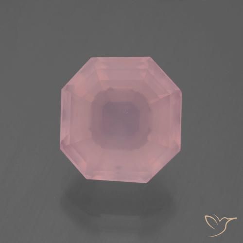 6.23ct Natural Rosado vívido Cuarzo rosa, corte esmeralda, Transparente
