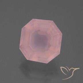 Cuarzo rosa Rosado vívido natural de 6.23 ct, Corte Octágono / Esmeralda, Transparente