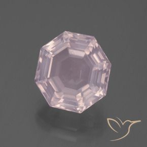 Cuarzo rosa Rosado claro natural de 5.71 ct, Corte Octágono / Esmeralda, Transparente