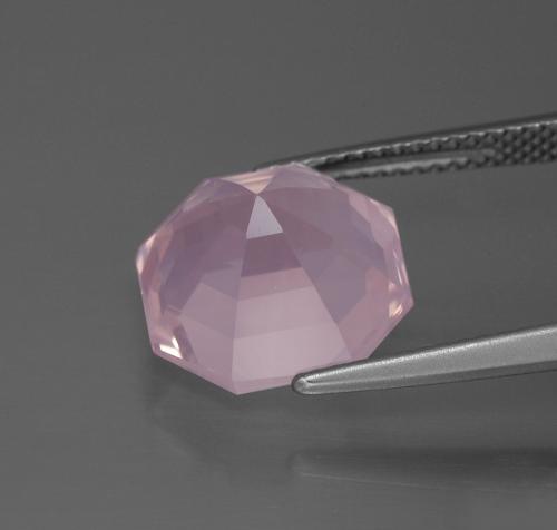 Cuarzo rosa rosa claro natural de 6,77 ct, corte esmeralda, transparente