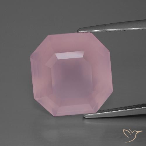 13.20ct Natural Rosado rosa medio Cuarzo rosa, corte esmeralda, Transparente