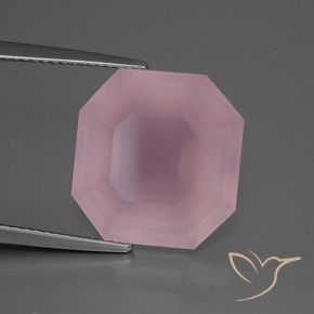 Cuarzo rosa Rosado rosa medio natural de 13.20 ct, Corte Octágono / Esmeralda, Transparente