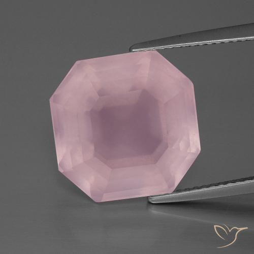 12.82ct Natural Rosado rosa medio Cuarzo rosa, corte esmeralda, Transparente