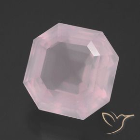 Cuarzo rosa Rosado claro natural de 13.75 ct, Corte Octágono / Esmeralda, Transparente