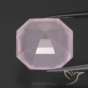 Cuarzo rosa Rosado claro natural de 13.75 ct, Corte Octágono / Esmeralda, Transparente