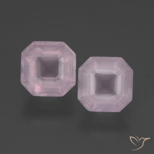 3.87ctw Natural Rosado Bubblegum Cuarzo rosa, corte esmeralda, Transparente