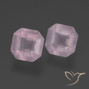 Gemas de Cuarzo rosa Rosado Bubblegum natural de 3.87 ct, Corte Octágono / Esmeralda, Transparente