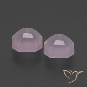 Gemas de Cuarzo rosa Rosado Bubblegum natural de 3.87 ct, Corte Octágono / Esmeralda, Transparente