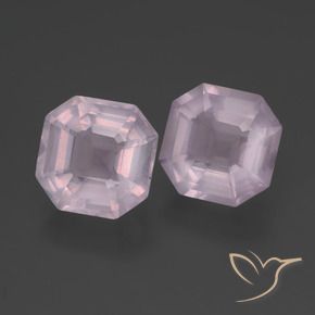 Gemas de Cuarzo rosa Rosado claro natural de 7.68 ct, Corte Octágono / Esmeralda, Transparente