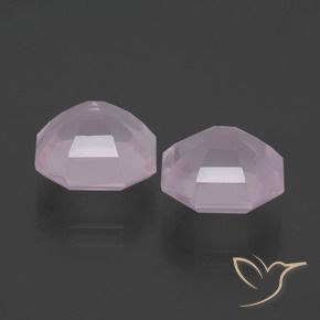 Gemas de Cuarzo rosa Rosado Bubblegum natural de 5.39 ct, Corte Octágono / Esmeralda, Transparente
