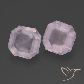 Gemas de Cuarzo rosa Rosado claro natural de 4.85 ct, Corte Octágono / Esmeralda, Transparente