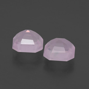 Gemas de cuarzo rosa rosa natural de 3,07 ct, corte esmeralda, transparente