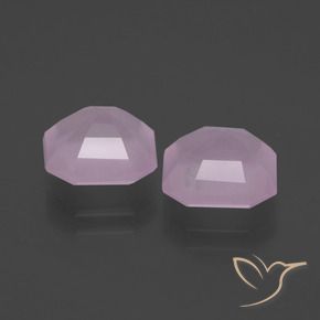 Gemas de Cuarzo rosa Rosado claro natural de 4.64 ct, Corte Octágono / Esmeralda, Transparente