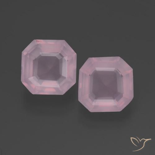 4.53ctw Natural Rosado rosa medio Cuarzo rosa, corte esmeralda, Transparente