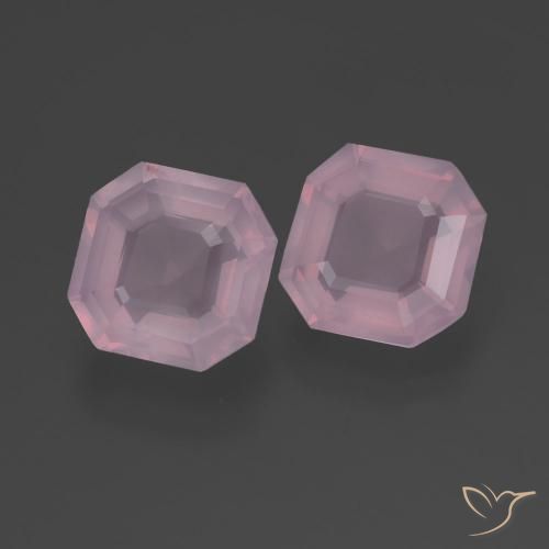 Gemas de Cuarzo rosa Rosado rosa medio natural de 4.53 ct, Corte Octágono / Esmeralda, Transparente