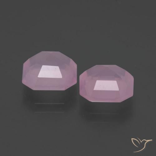 Gemas de Cuarzo rosa Rosado rosa medio natural de 4.53 ct, Corte Octágono / Esmeralda, Transparente