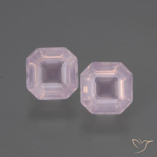 3.76ctw Natural Rosado Bubblegum Cuarzo rosa, corte esmeralda, Transparente