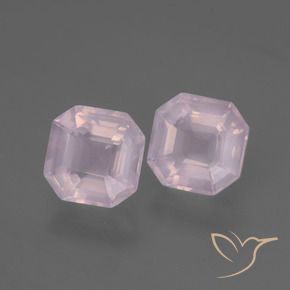 Gemas de Cuarzo rosa Rosado Bubblegum natural de 3.76 ct, Corte Octágono / Esmeralda, Transparente