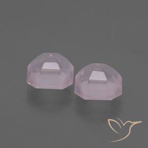 Gemas de Cuarzo rosa Rosado Bubblegum natural de 3.76 ct, Corte Octágono / Esmeralda, Transparente