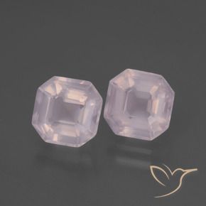 Gemas de Cuarzo rosa Rosado Bubblegum natural de 3.80 ct, Corte Octágono / Esmeralda, Transparente