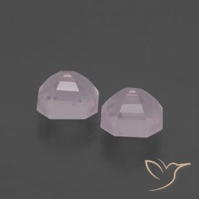 Gemas de Cuarzo rosa Rosado Bubblegum natural de 3.80 ct, Corte Octágono / Esmeralda, Transparente