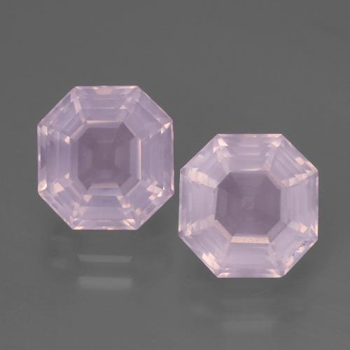 Gemas de cuarzo rosa rosa natural de 4,99 ct, corte esmeralda, transparente