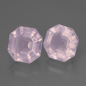 Gemas de cuarzo rosa rosa natural de 4,99 ct, corte esmeralda, transparente