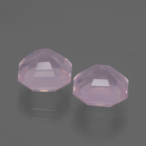 Gemas de cuarzo rosa rosa natural de 4,99 ct, corte esmeralda, transparente