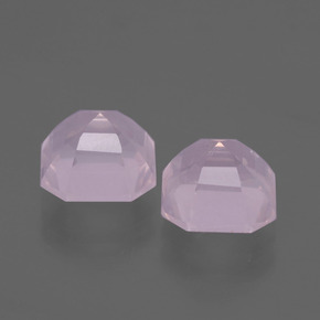 Gemas de Cuarzo Rosa Rosado cereza claro natural de 3.92 ct, corte esmeralda, Transparente