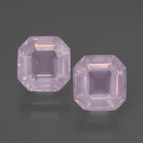 Gemas de cuarzo rosa rosa natural de 3,59 ct, corte esmeralda, transparente