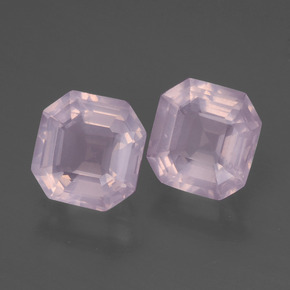 Gemas de cuarzo rosa rosa natural de 3,59 ct, corte esmeralda, transparente