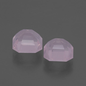 Gemas de cuarzo rosa rosa natural de 3,59 ct, corte esmeralda, transparente