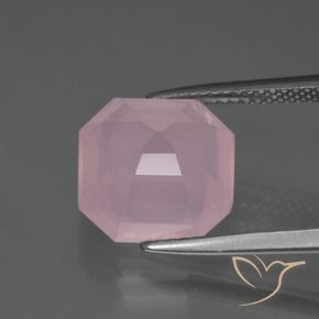 Cuarzo rosa Rosa rosado natural de 5.84 ct, Corte Octágono / Esmeralda, Transparente