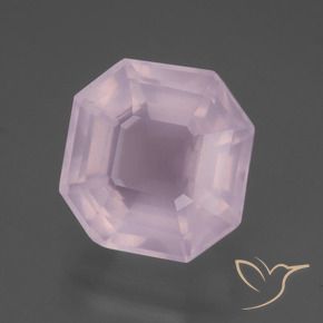 Cuarzo rosa Rosado Bubblegum natural de 9.17 ct, Corte Octágono / Esmeralda, Transparente