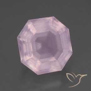 Cuarzo rosa Rosado claro natural de 9.14 ct, Corte Octágono / Esmeralda, Transparente