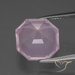 Cuarzo rosa Rosado claro natural de 9.14 ct, Corte Octágono / Esmeralda, Transparente