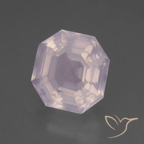 Cuarzo rosa Rosado Bubblegum natural de 6.79 ct, Corte Octágono / Esmeralda, Transparente