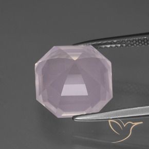 Cuarzo rosa Rosado Bubblegum natural de 6.79 ct, Corte Octágono / Esmeralda, Transparente