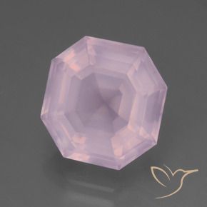 Cuarzo rosa Rosado Bubblegum natural de 8.48 ct, Corte Octágono / Esmeralda, Transparente