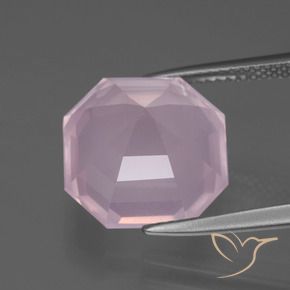 Cuarzo rosa Rosado Bubblegum natural de 8.48 ct, Corte Octágono / Esmeralda, Transparente