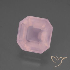 Cuarzo rosa Rosado medio natural de 5.65 ct, Corte Octágono / Esmeralda, Transparente