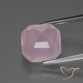 Cuarzo rosa Rosado medio natural de 5.65 ct, Corte Octágono / Esmeralda, Transparente