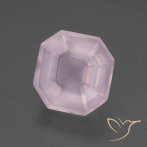 Cuarzo rosa Rosado claro natural de 6.13 ct, Corte Octágono / Esmeralda, Transparente